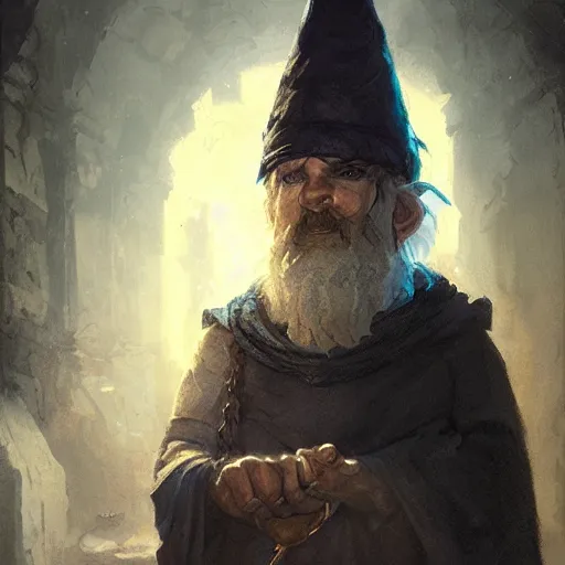 A Gnome Wizard With Curly Black Hair, Dungeons And | Stable Diffusion ...