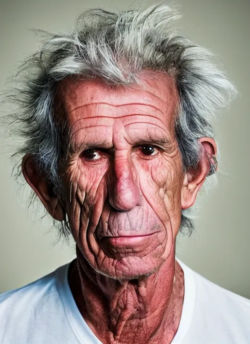 Image similar to DSLR photo portrait still of 232 year old age 232 Keith Richards at age 232!!!, 85mm f1.8