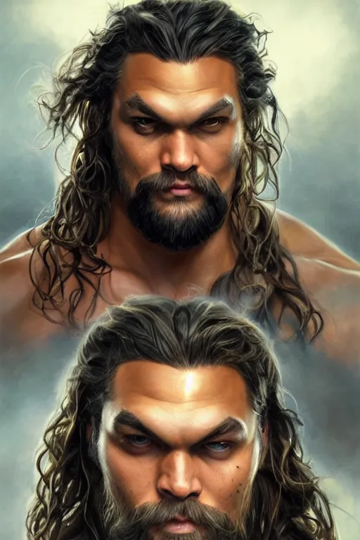 Image similar to Jason Momoa as a hero, digital painting, artstation, concept art, smooth, sharp focus, illustration, art by artgerm and donato giancola and Joseph Christian Leyendecker, Ross Tran, WLOP