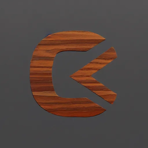 Image similar to minimalism logo of the letters ks on walnut wood.