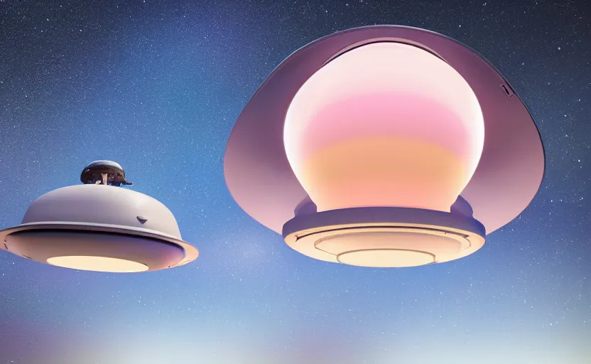 Prompt: a pastel color secret ufo hangar s - 4 bob lazar flying saucer, extremely intricate and detailed 8 k cinematic lighting, hyper realism