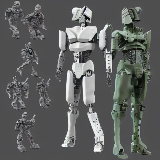 Image similar to 3 d kitbash kit, cyborg, hardsurfe, subdivision