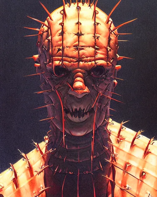Prompt: Pinhead from Hellraiser by Peter Andrew Jones, detailed