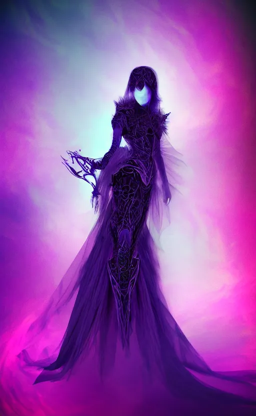 Image similar to Gothic princess in dragon armor made of Fractal flame,