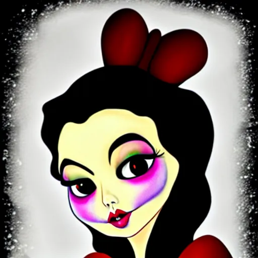 Image similar to snow white in the style of tim burton