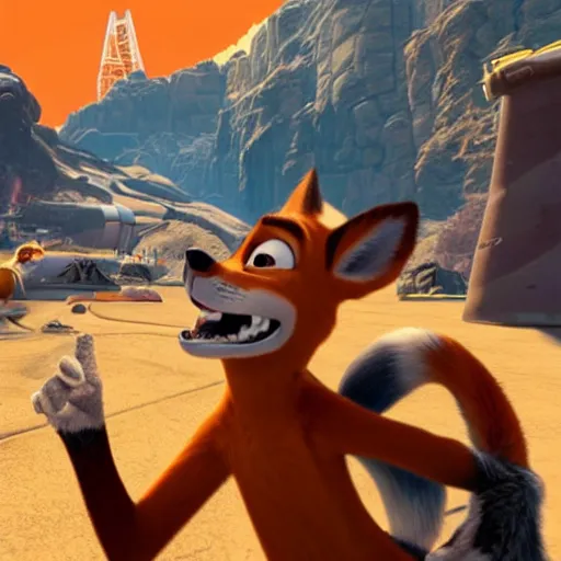 Image similar to Nick Wilde stars in this gritty near-future game by Valve Software in which the Black Mesa Research Facility is overtaken by hostile aliens.