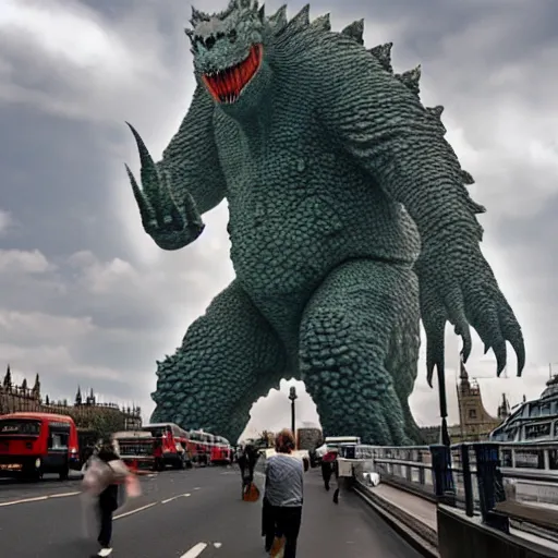 Image similar to Giant Kaiju monster invades London