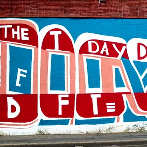 Prompt: the word daily!!!!!!!!!!!!!!!!!!!!!!!! depicted in a ( ( ( ( ( socialist ) ) ) ) ) ( ( ( ( ( ( realist ) ) ) ) ) mural