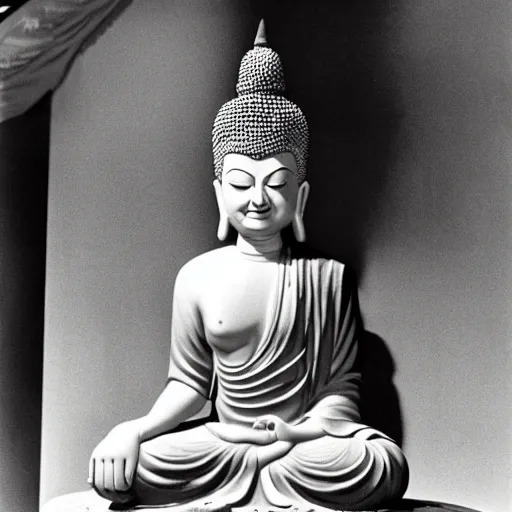 Prompt: Lucille Ball as a Buddha statue,