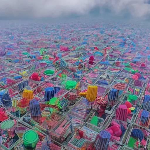 Prompt: candy city in the clouds