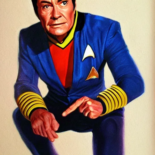Image similar to dr mccoy from star trek the original series. realistic concept art painting,