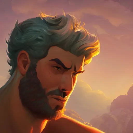 Image similar to Portrait of Giancarlo Expósito as Heracles the greek demigod, mattepainting concept Blizzard pixar maya engine on stylized background splash comics global illumination lighting artstation lois van baarle, ilya kuvshinov, rossdraws