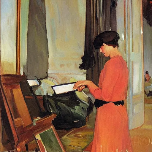 Prompt: sorolla's painting of the bioinformatician installing r packages