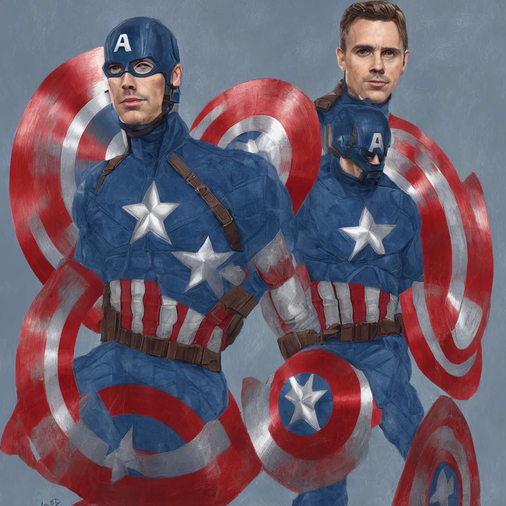 Image similar to Portrait of Captain America portrayed by Jordan Peterson, Aetherpunk, trending digital art