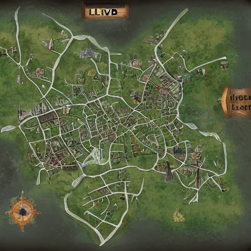 Image similar to map of lviv for tabletop rpg