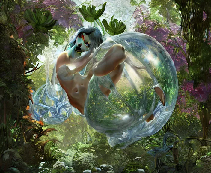 Image similar to transparent clear see - through image of twisting balloons, lush botany, floral environment, ultra realistic, concept art, art nouveau, photorealistic, octane render, 8 k, unreal engine. art by gustave dore and nori inoguchi and sam kaplan and zachary goulko and christopher marley and artgerm and alphonse mucha