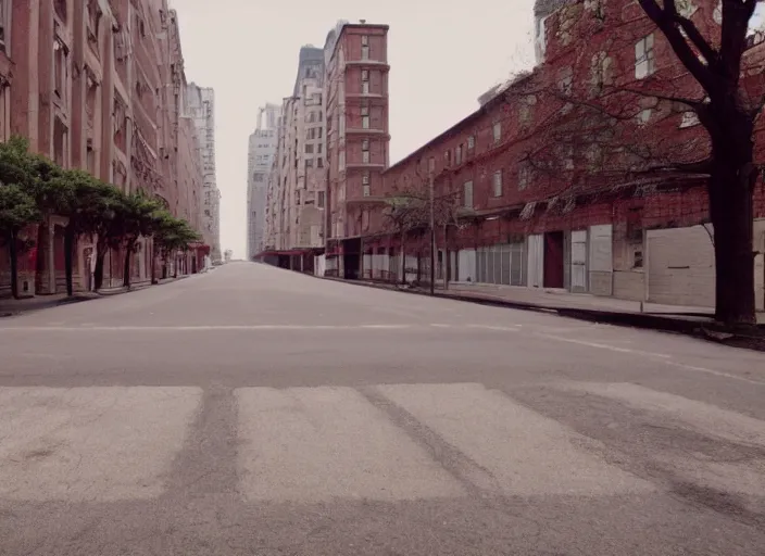 Image similar to an empty street by wes anderson, tumblr, video art, wide lens, filmic, criterion collection