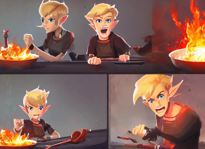 prompthunt: gordon ramsey yelling at link from zelda for cooking