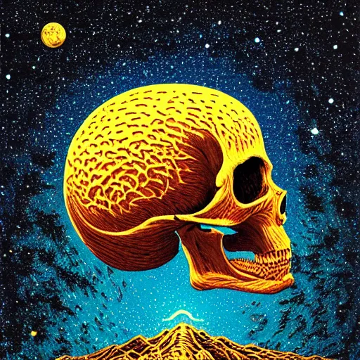 Image similar to ngc 3132 melting mysterious skull landscape by Casey Weldon, dan mumford 8k ultra high definition, upscaled, perfect composition , golden ratio, edge of the world, image credit nasa nat geo