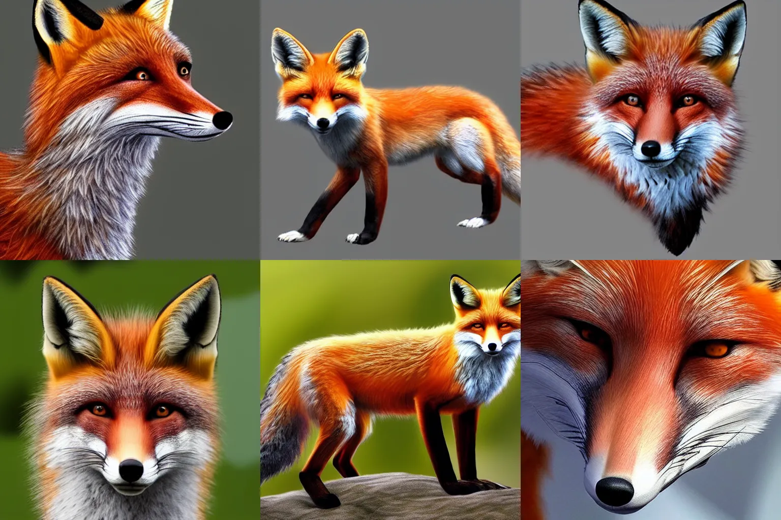 Prompt: human-like fox, hyper realistic, detailed