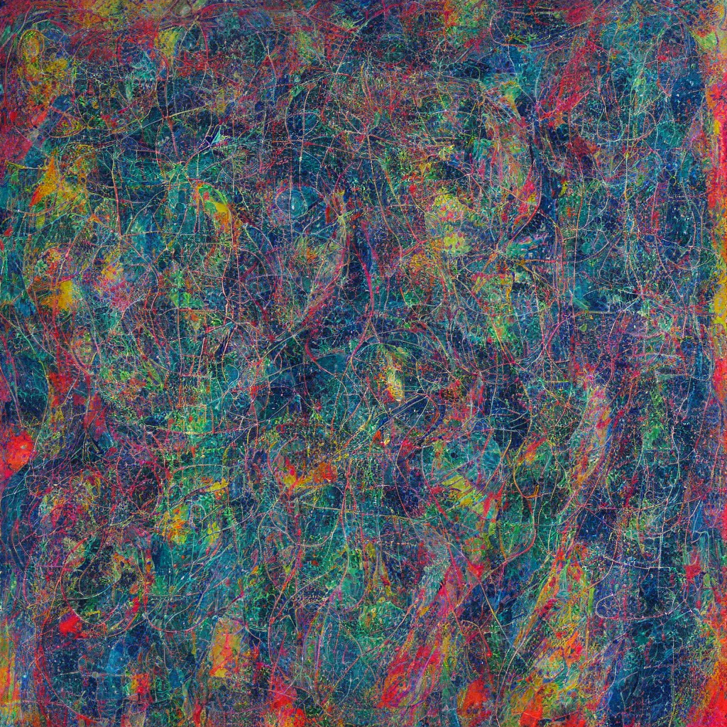 Image similar to two human figures anxiety, smiling, abstract, maya bloch artwork, ivan plusch artwork, cryptic, lines, stipple, dots, abstract, geometry, splotch, concrete, color tearing, uranium, acrylic, hints of color, pitch bending, faceless people, dark, ominous, eerie, minimal, points, technical, painting