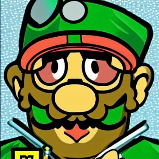 Image similar to mario bros smoking weed