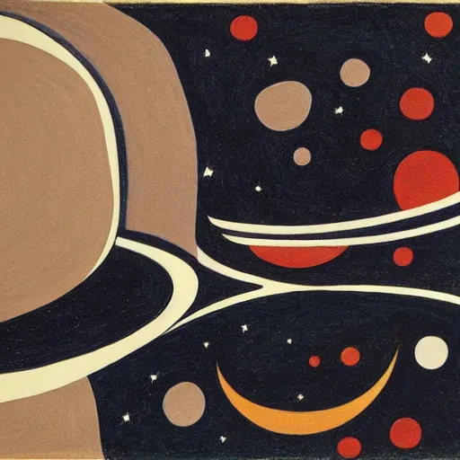 Prompt: Liminal space in outer space by Will Barnet