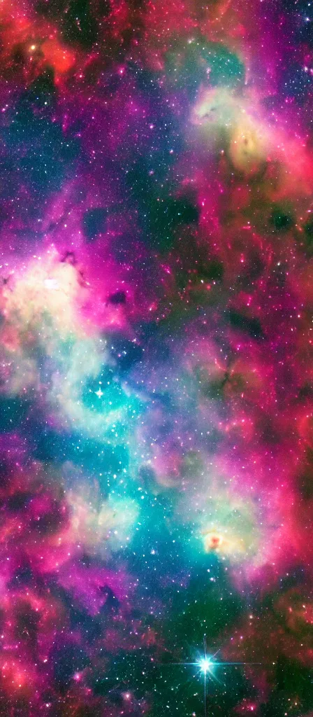 Prompt: image by jwst featuring multiple colorful nebulae and galaxies, 8 k