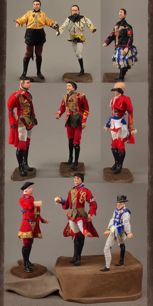 Image similar to bootleg plastic figure of a spanish bullfighter cursed photography, middle shot