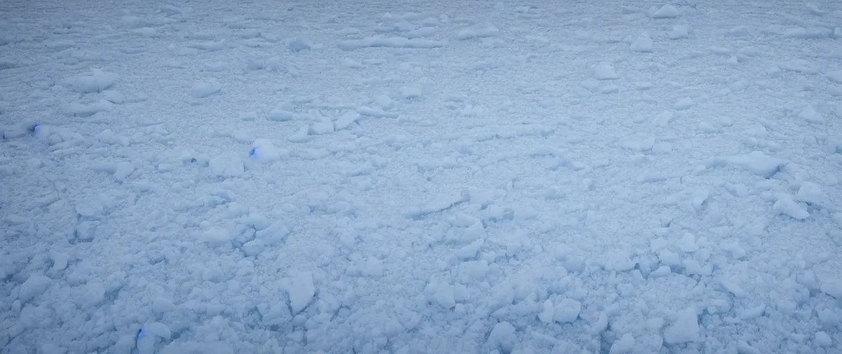 Image similar to a high quality color creepy atmospheric extreme closeup shot hd 4 k film 3 5 mm photograph of a blizzard in desolate antarctica ice field