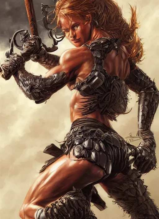 Image similar to very muscled Amazon cat girl as a ruggedly mean looking heroine, intricate, elegant, highly detailed, centered, digital painting, artstation, concept art, smooth, sharp focus, illustration, art by artgerm and donato giancola and Joseph Christian Leyendecker, WLOP