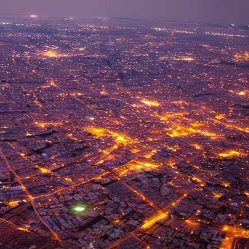 Image similar to satellite view of dar es salaam at night, pink lighting