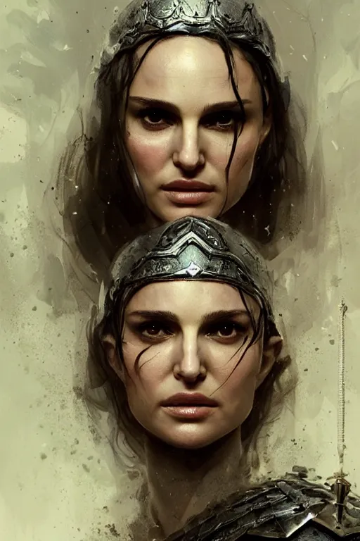 Image similar to natalie portman, legendary warrior, heroic, lord of the rings, tattoos, decorative ornaments, battle armor, by carl spitzweg, ismail inceoglu, vdragan bibin, hans thoma, greg rutkowski, alexandros pyromallis, perfect face, fine details, realistic shading photorealism