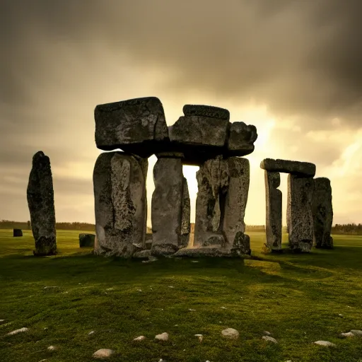 Image similar to a beautiful photograph of a stone henge, hdr, 8 k, high quality, sharp focus, artstation, highly detailed, award - winning