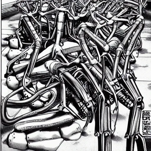 Image similar to H.R Giger seinen manga 🚲🚲🚲 🌞!!!!