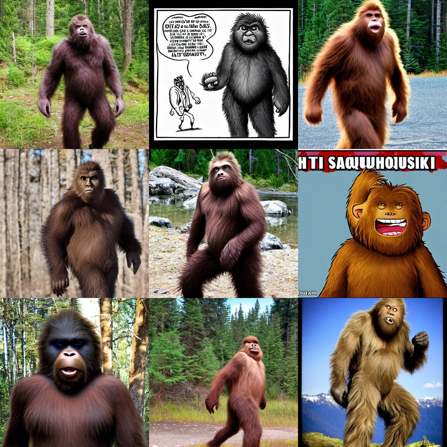 Prompt: sassy the sasquatch