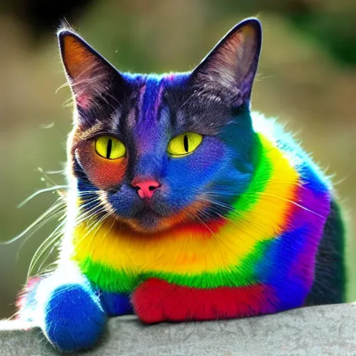 Prompt: rainbow cat