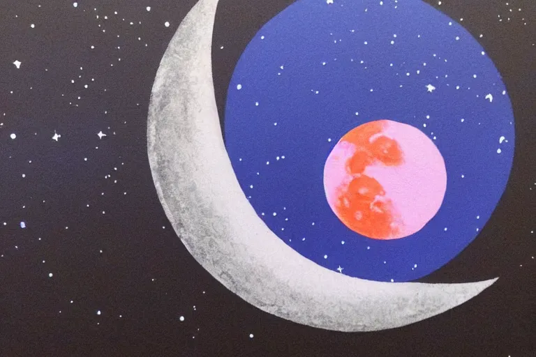 Image similar to moon eclipse at night, art in the style of adriana molder