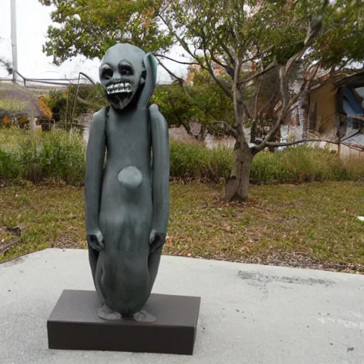 Image similar to photo of a weird creepy statue by Izumi Kato