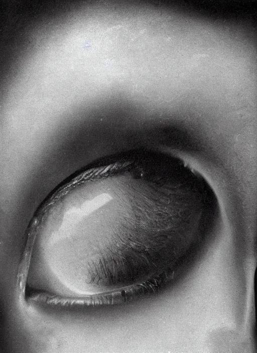 Prompt: Portrait of a cyclops girl, surreal photography by Man Ray