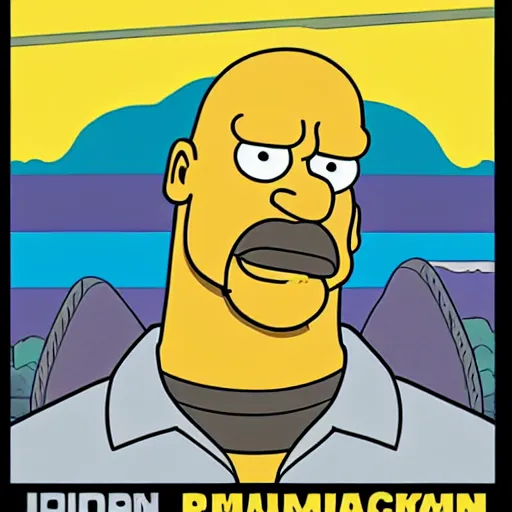 Image similar to A portrait of Dwayne Johnson, in the simpsons,