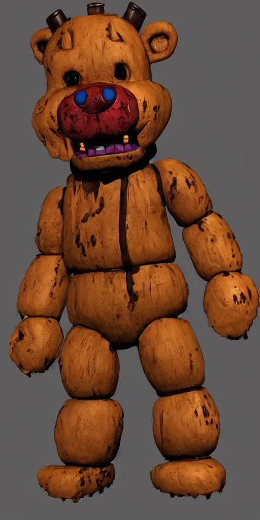 Prompt: freddy fazbear, ultra realistic, scary, horror, dark, 3 point lighting, arcade,! dream