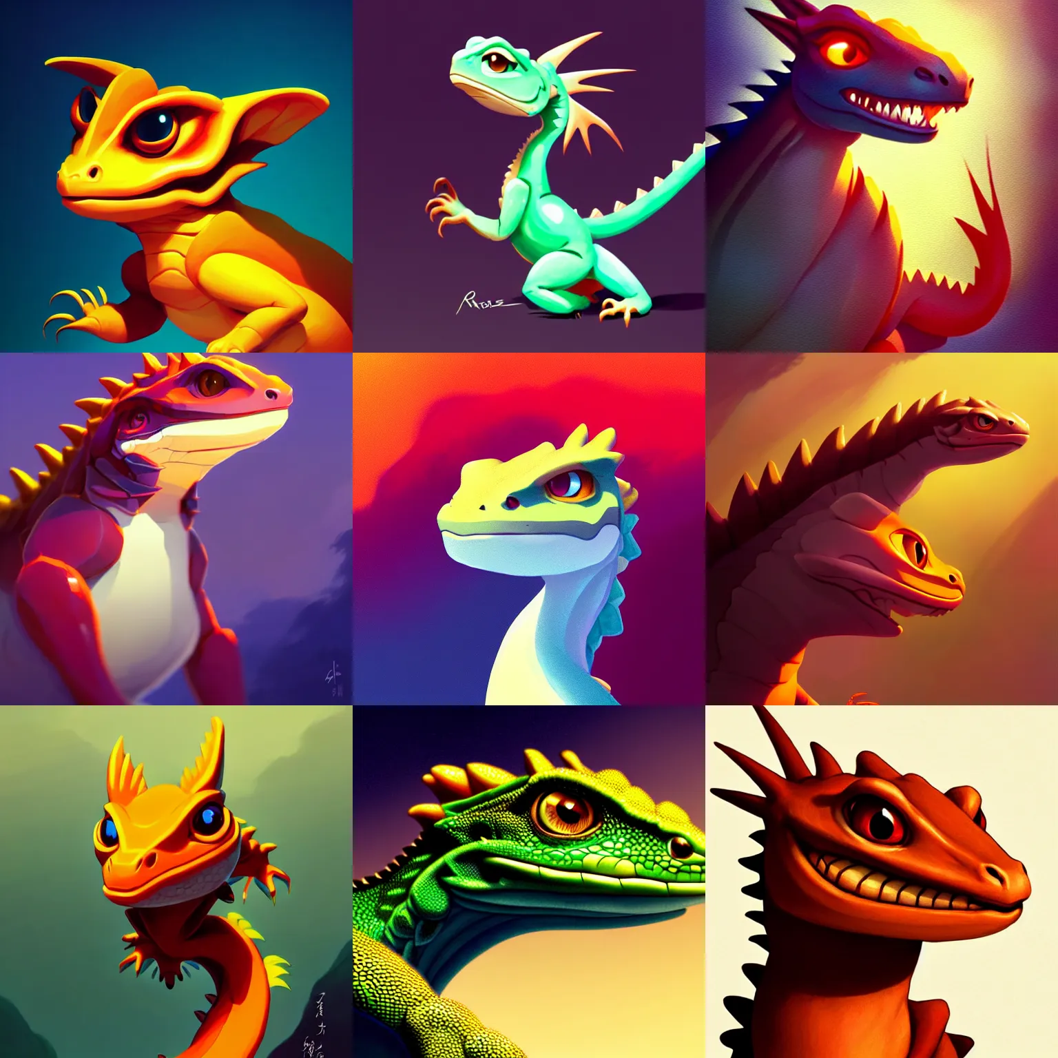 Prompt: face icon stylized minimalist cute kawai young dragon lizard, loftis, cory behance hd by jesper ejsing, by rhads, makoto shinkai and lois van baarle, ilya kuvshinov, rossdraws global illumination