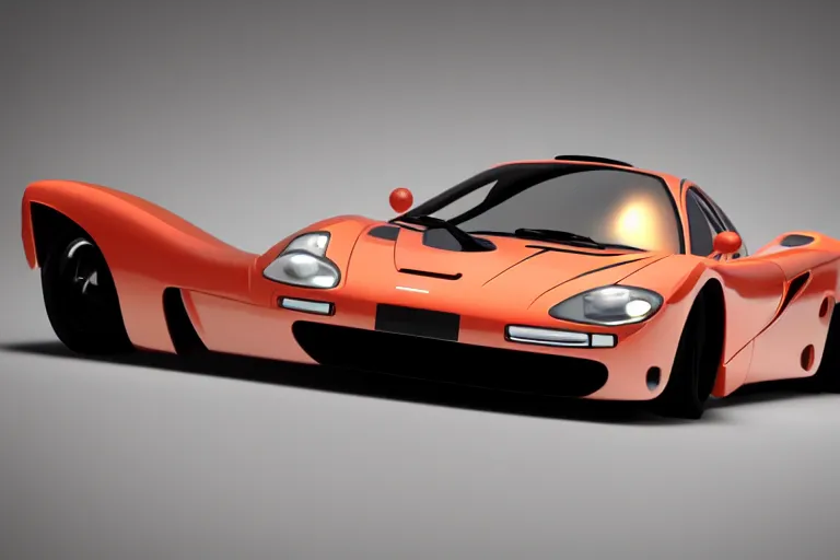 Image similar to cute cartoon McLaren F1, caricature style, octane render, unreal engine, 8k,