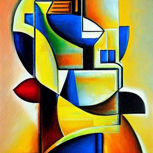 Prompt: intricate, amazing, abstract, cubism, painting by abudel ruzivantz