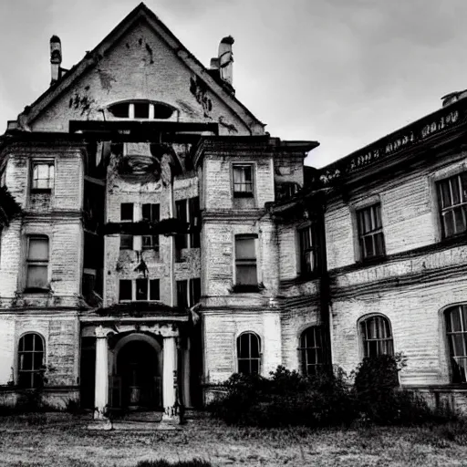 Prompt: a haunted asylum, cctv, found footage