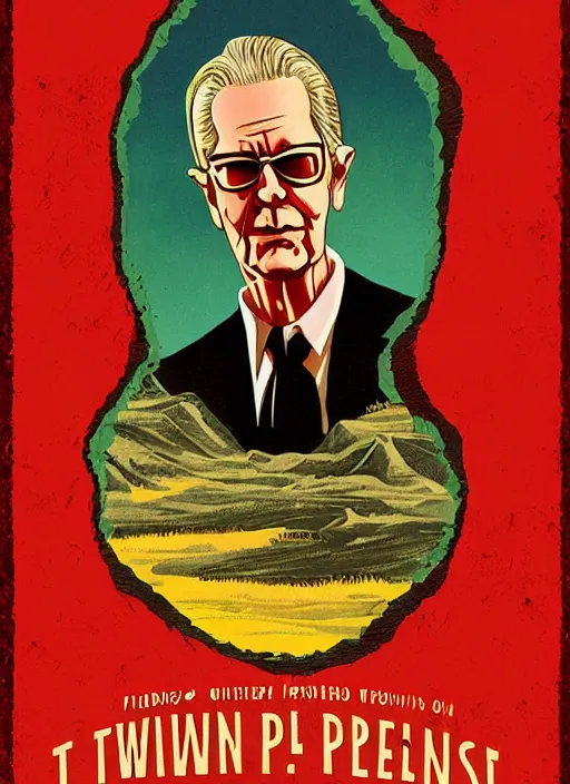 Prompt: twin peaks movie poster art by elmore leonard