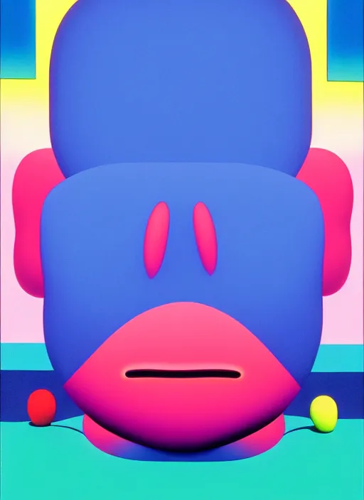 Image similar to sad face by shusei nagaoka, kaws, david rudnick, pastell colours, airbrush on canvas, cell shaded, 8 k