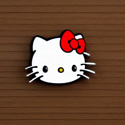 Image similar to 'hello kitty in cnc wood carving pencil sketch, highly detailed'