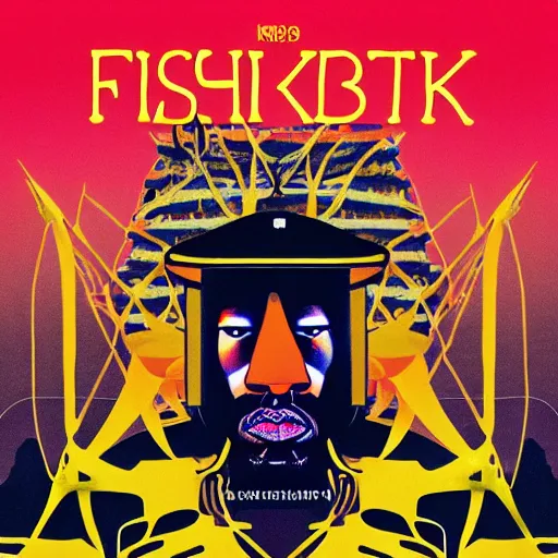 Prompt: kanye west album art showing fishsticks